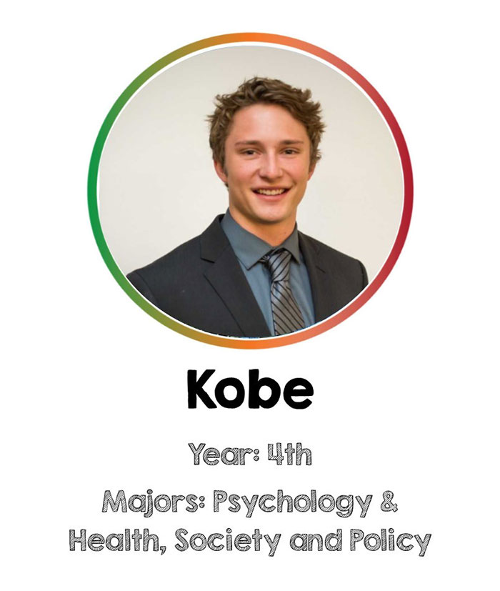 Kobe, 4th year student studying psychology and health, society & policy