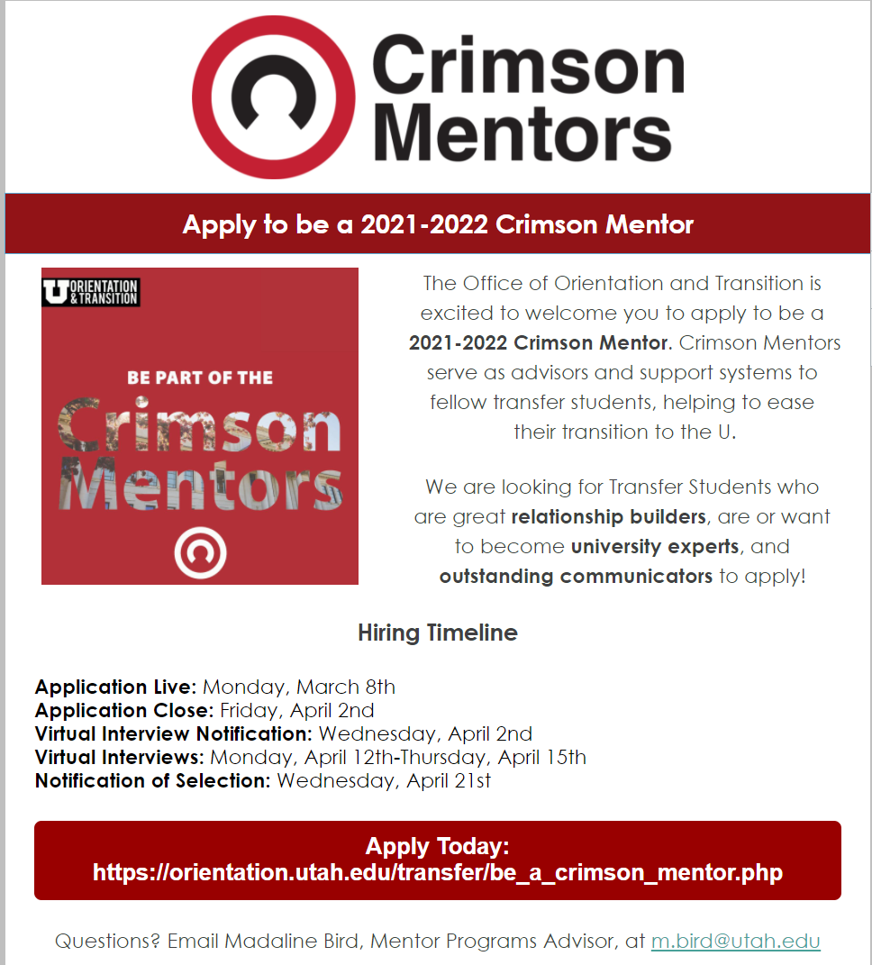 crimson mentor application