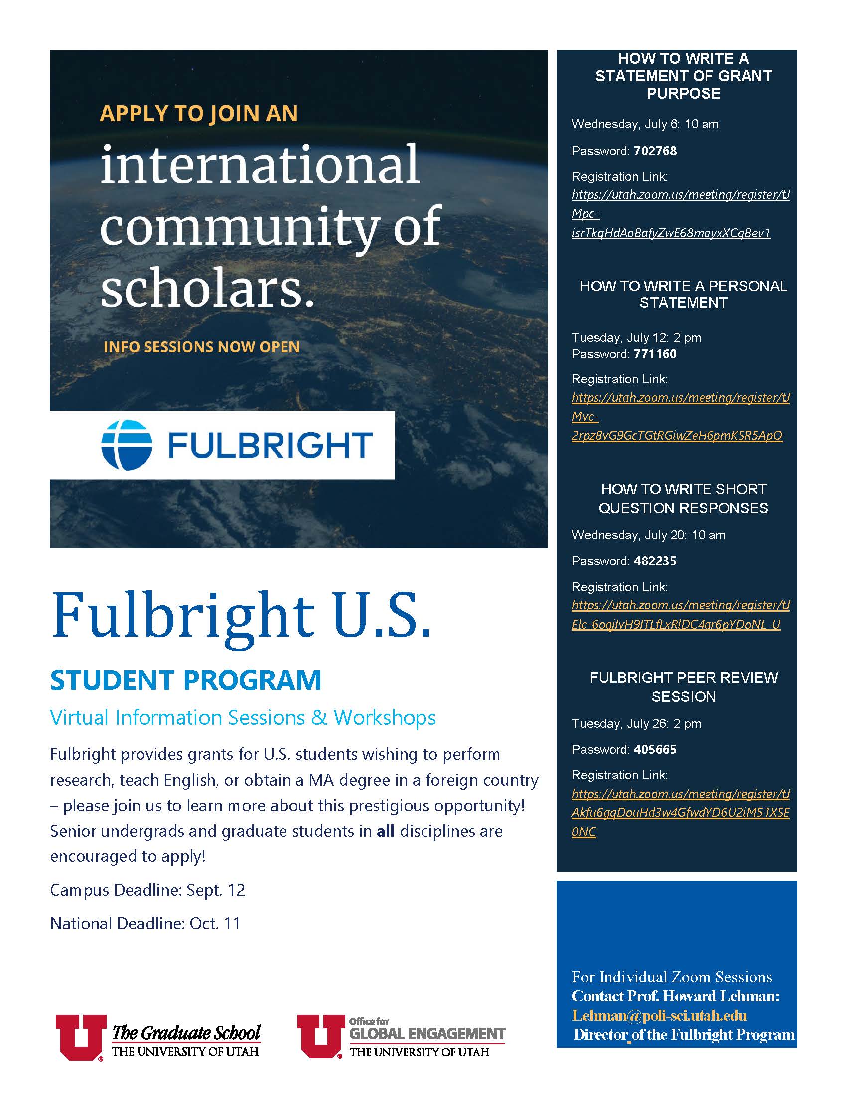 fulbright grant info sessions