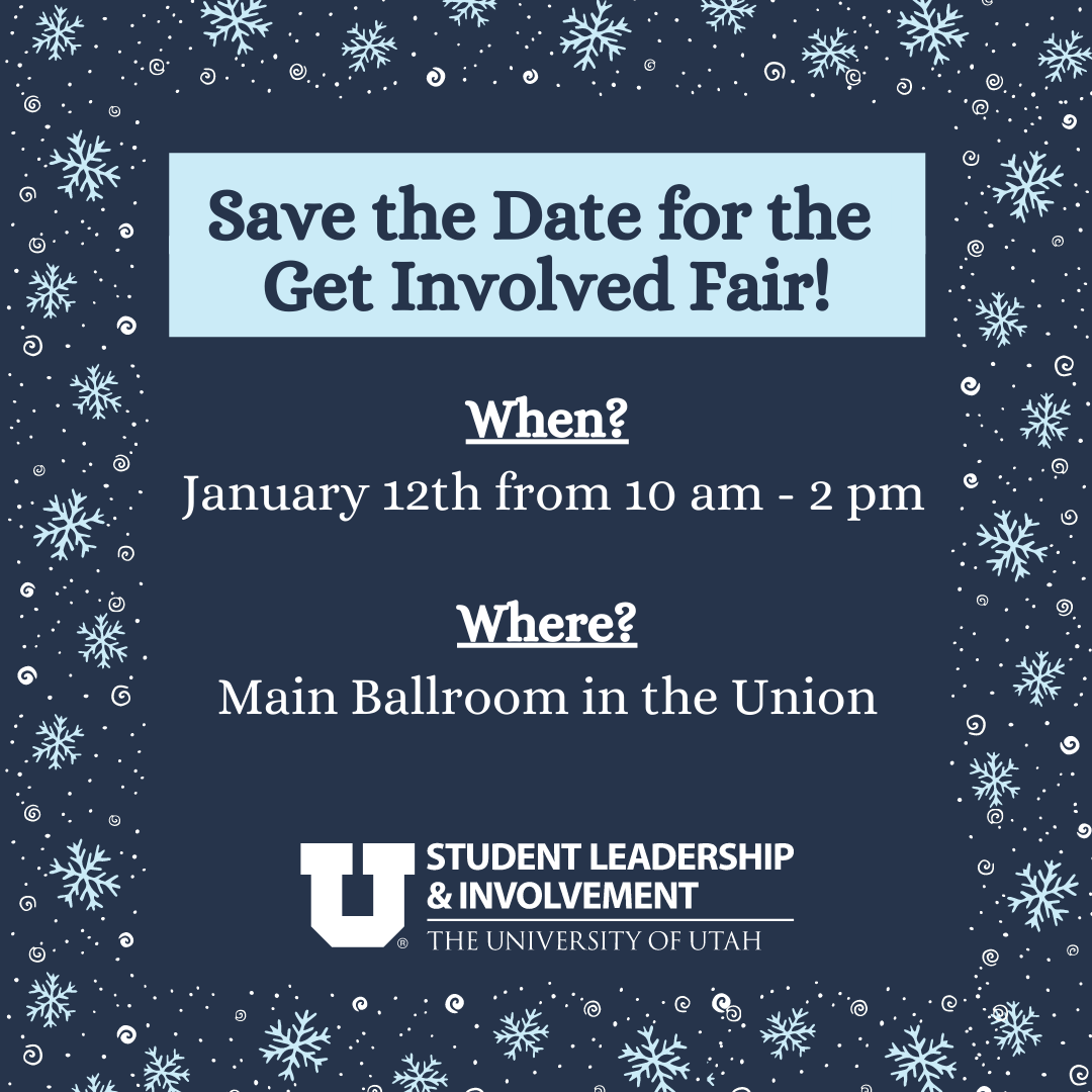 Get Involved Fair Thursday January 12, 10am to 2pm