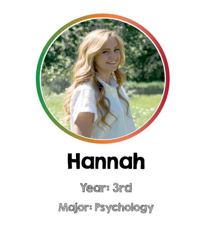 Hannah, 3rd year student studying Psychology