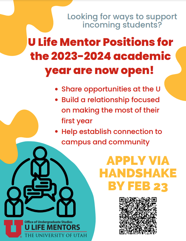 hiring for U Life Mentors for next school year 